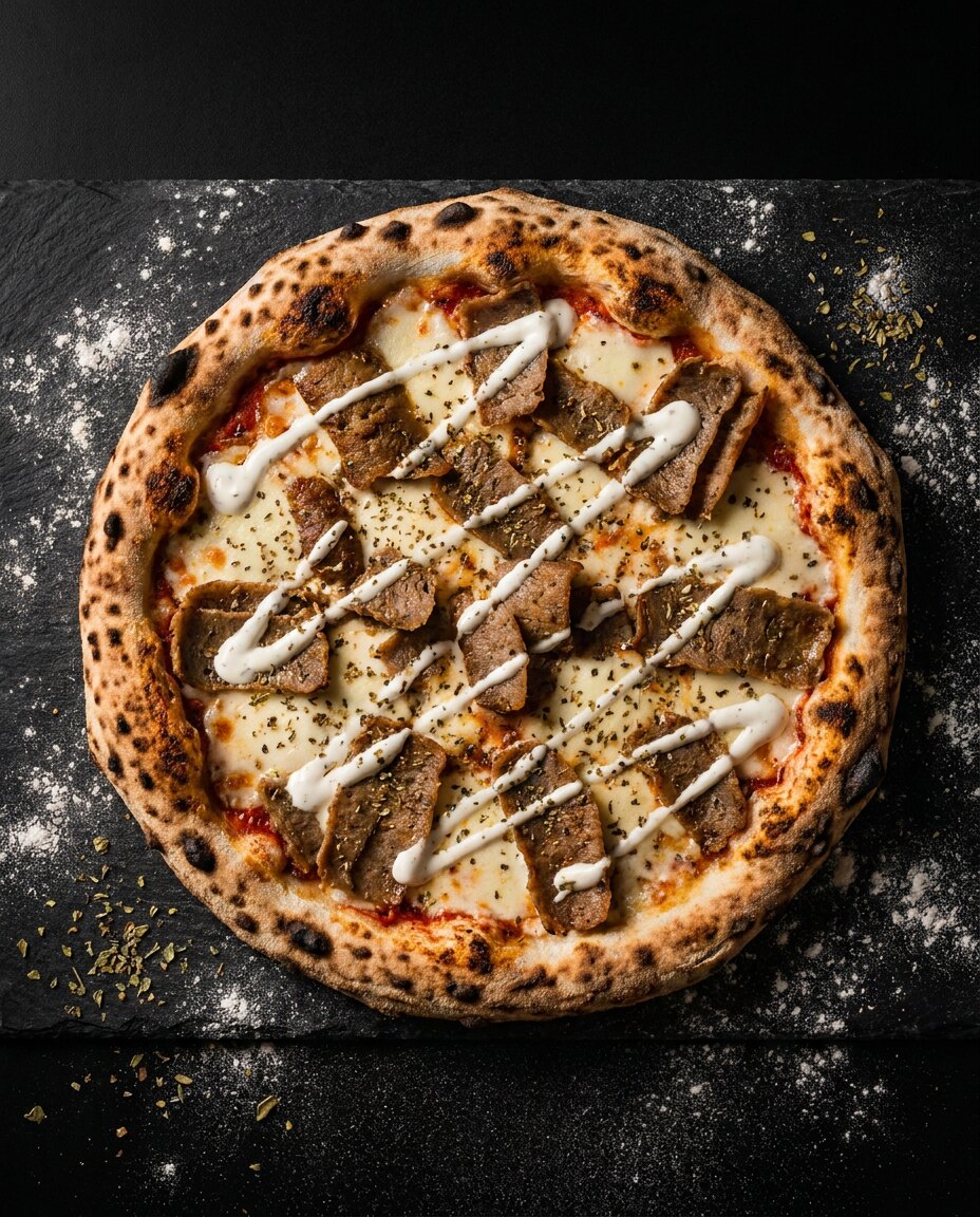 Pizza recién horneada